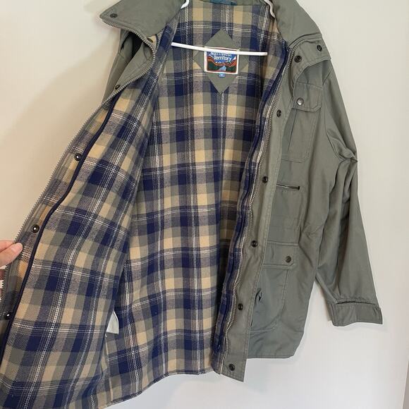 Vintage Northwest Territory Mens Medium Gray Barn Coat Jacket Flannel Lined - Picture 5 of 8